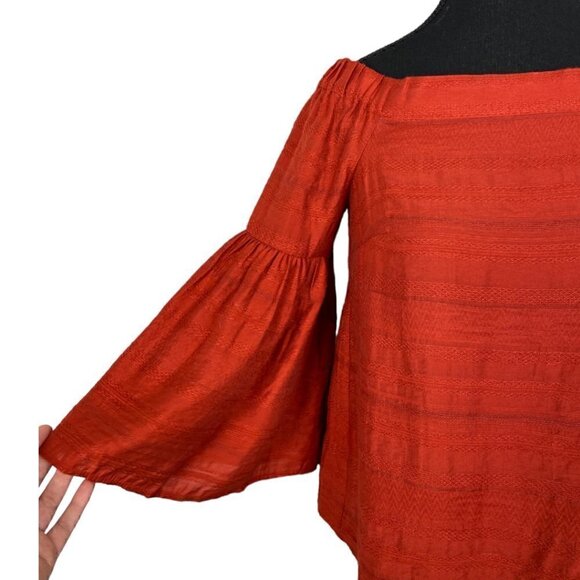 1. State Revolve Womens Red Off The Shoulder Bell Sleeve Blouse Size XS - Picture 5 of 9